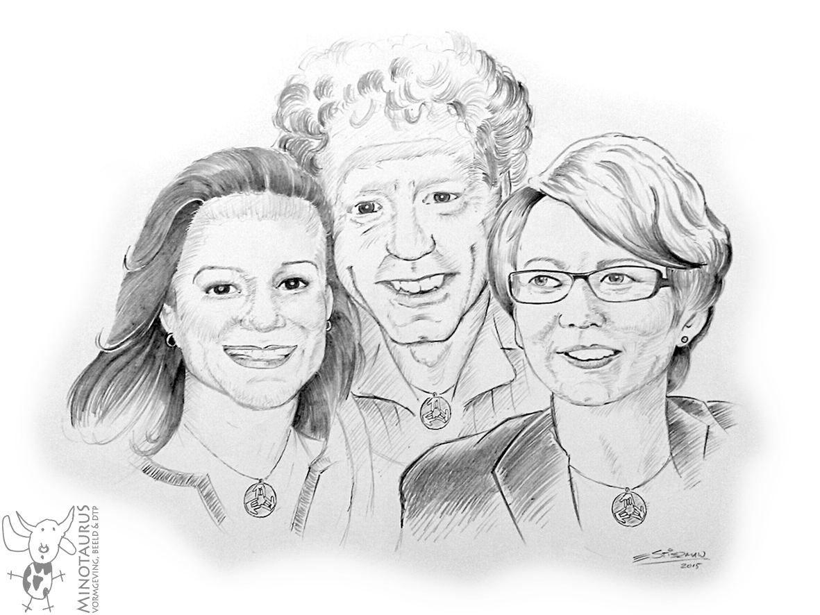 Drie Musketiers, Portret in Grafiet