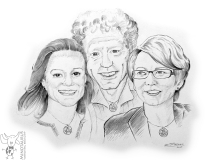 Drie Musketiers, Portret in Grafiet