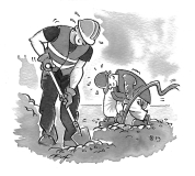 Minotaurus-Vormgeving-Boekillustratie-Gekleurde-Mannetjes